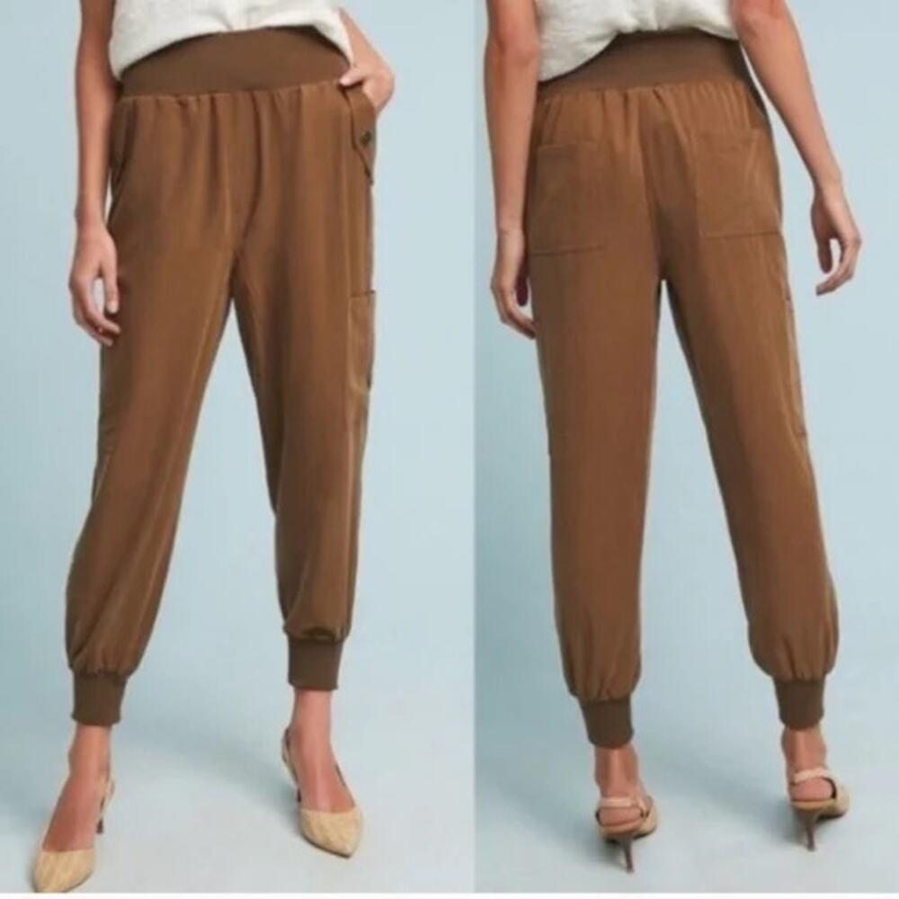 Maeve by Anthropologie Large Cicerone Cargo Joggers Pants Elastic Waist Utility